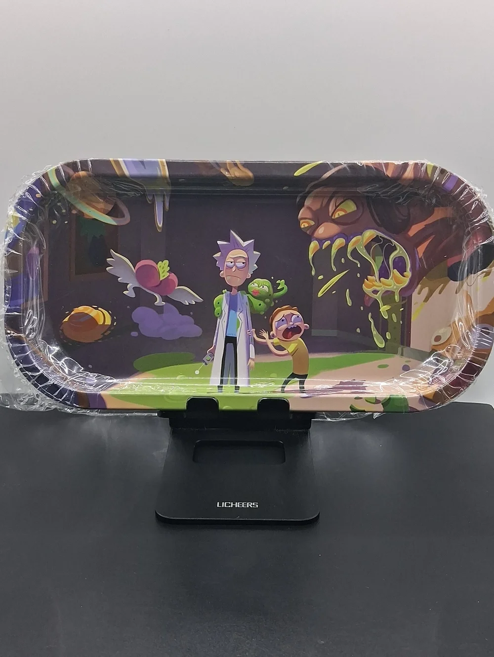 Rick and Morty Themed Metal Tray - Multicolor Pocket Sized